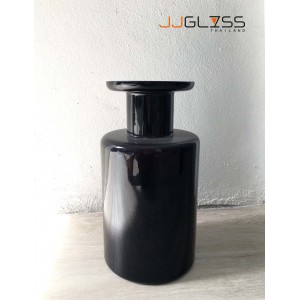 BLACK-H0964-37TL - Black Handmade Colour Vase